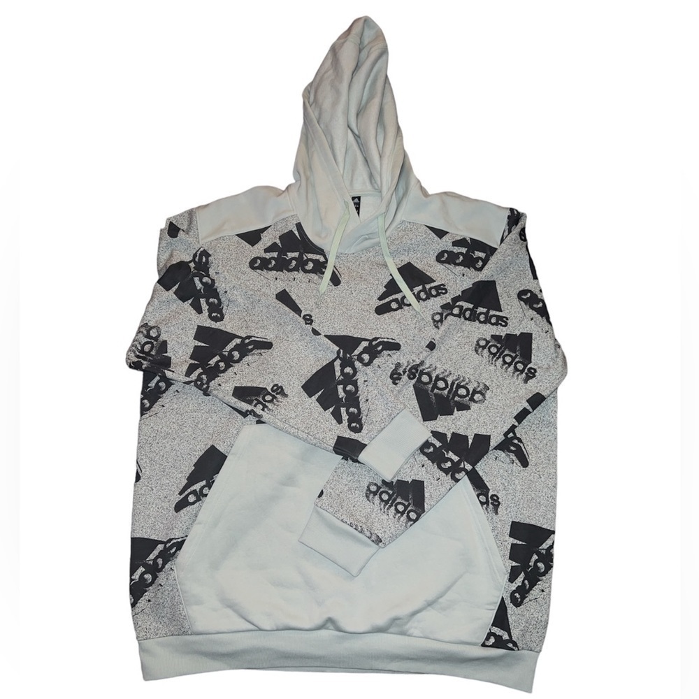Adidas all over print hoodie. Green and black. 2XL. NWOT